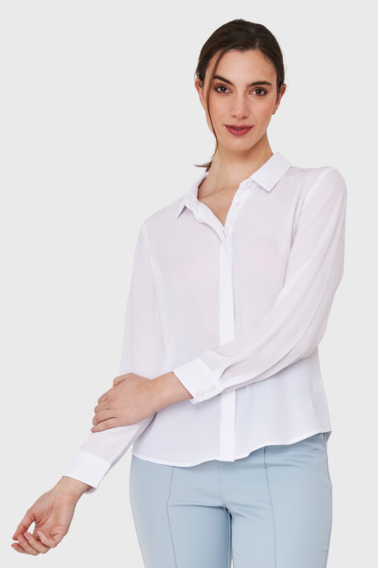 Blusa Botonera Invisible Blanco