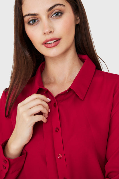 Blusa Botonera Invisible Básica Rojo