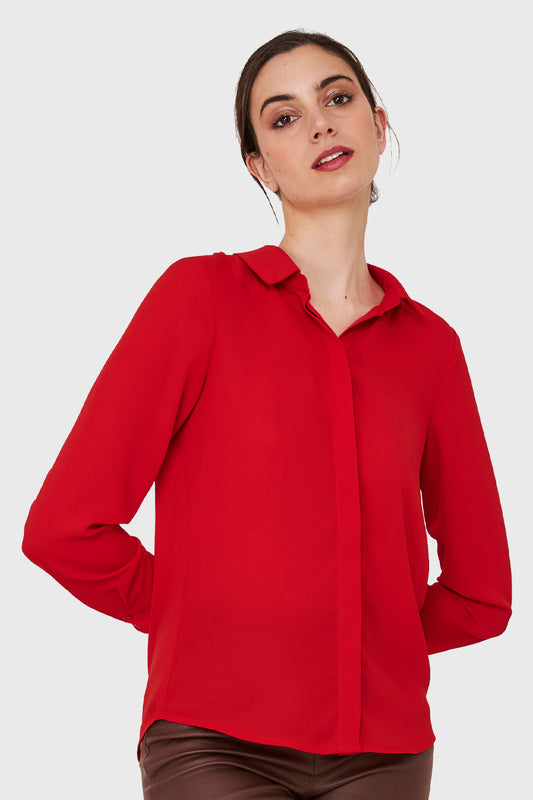 Blusa Botonera Invisible Rojo