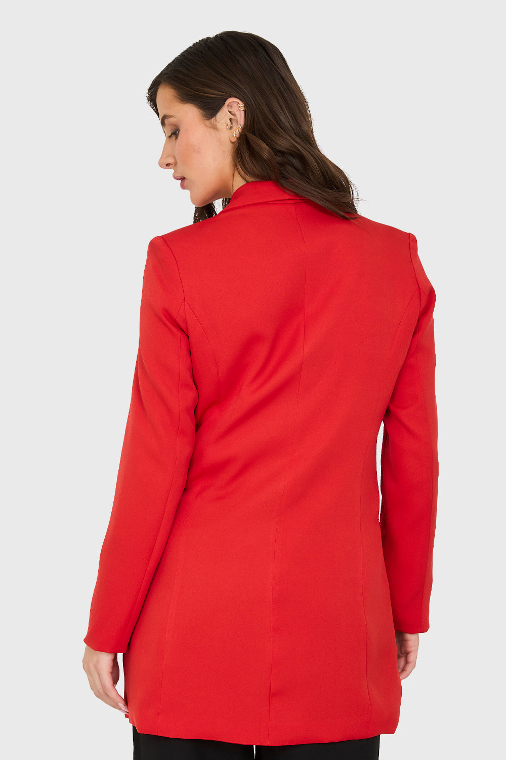 Blazer Largo 4 Botones Rojo