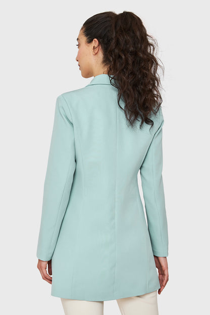 Blazer Largo Cuatro Botones Menta