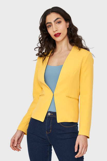 Blazer Entallado Clásico Amarillo Canario