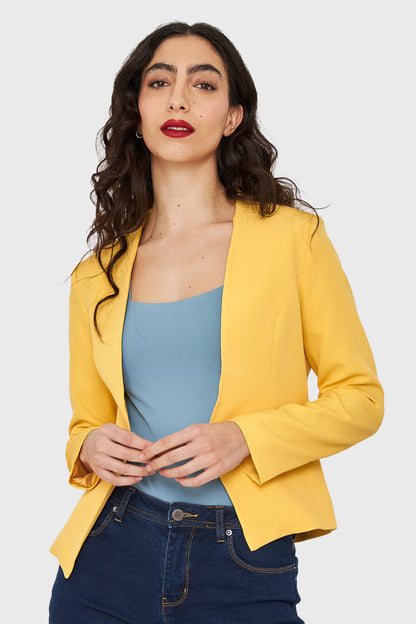 Blazer Entallado Clásico Amarillo Canario