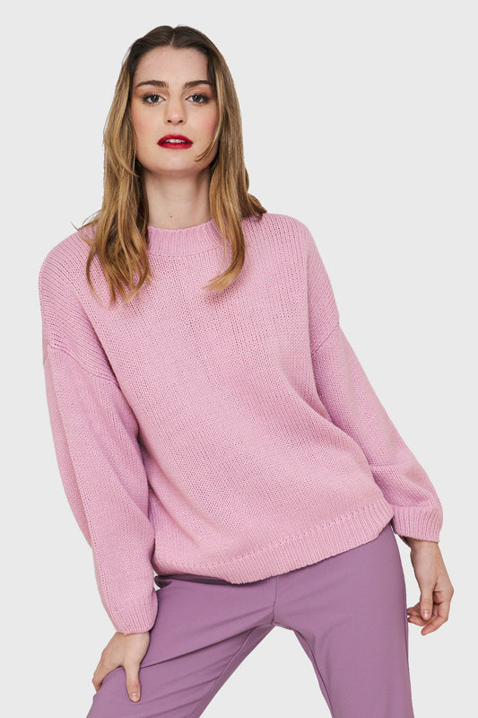 Sweater Básico Holgado Malva