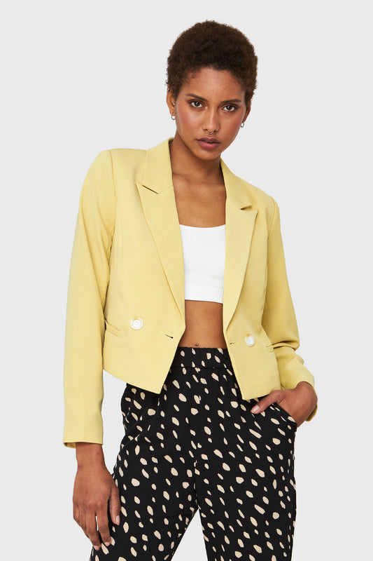 Blazer Crop Cruzado Amarillo