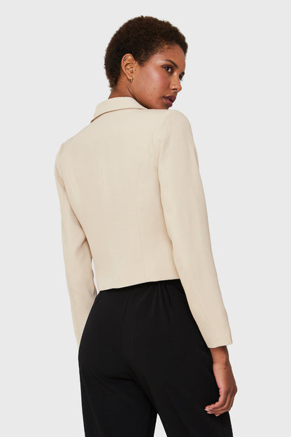 Blazer Crop Cruzado Beige