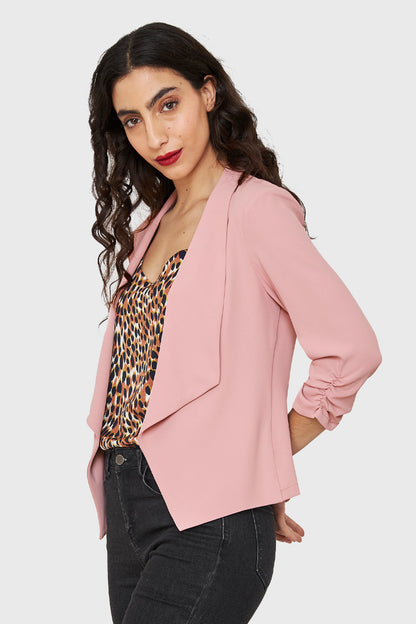 Blazer Solapa Manga 3/4 Rosado