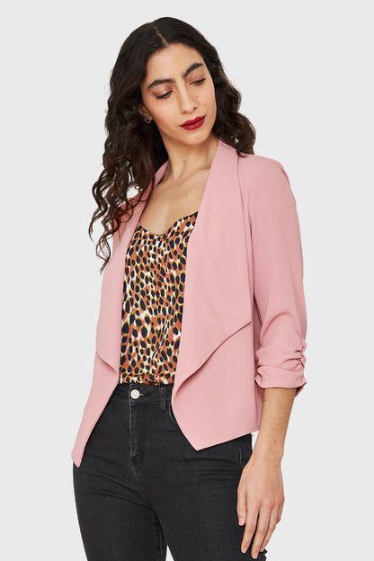 Blazer Solapa Manga 3/4 Rosado