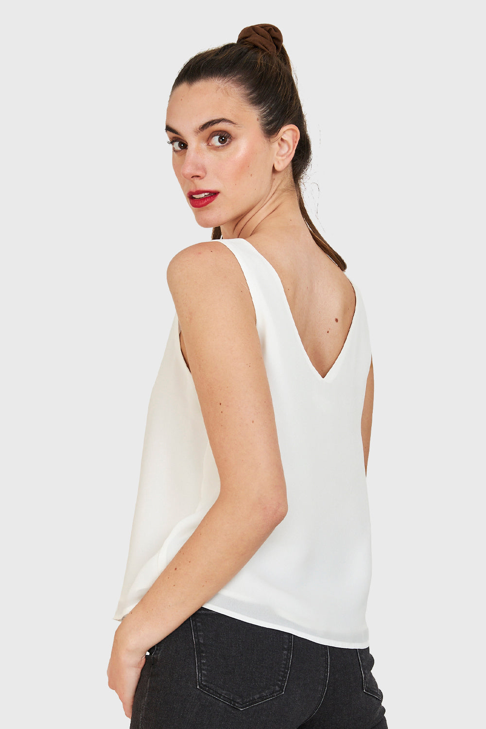 Blusa Básica Sin Mangas Blanco