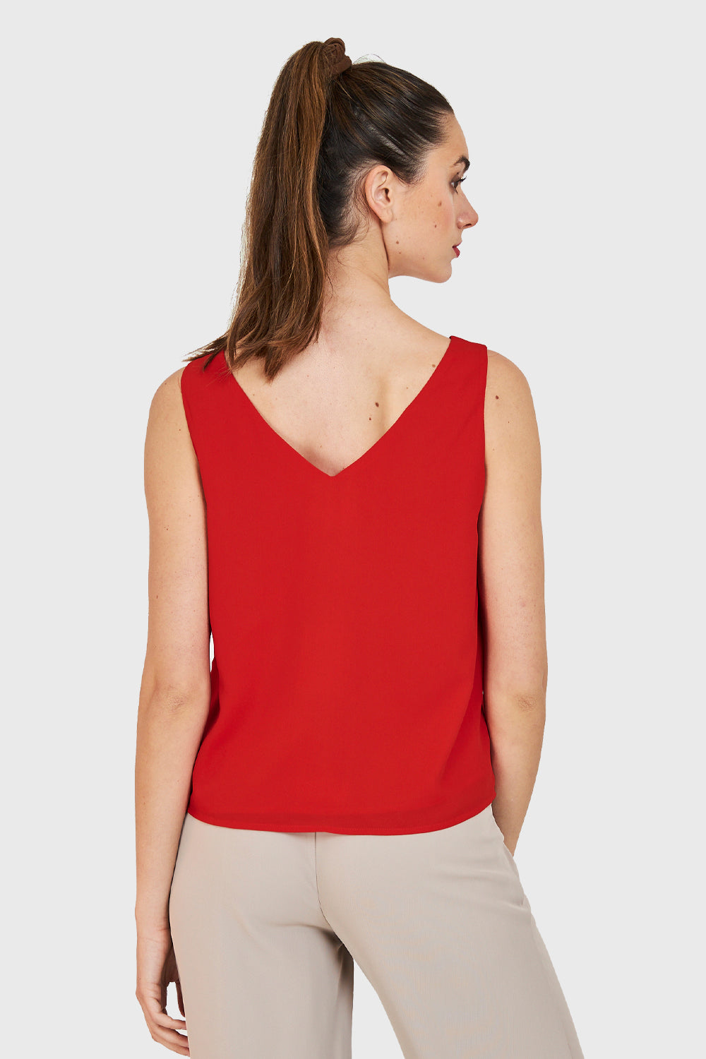 Blusa Básica Sin Mangas Rojo