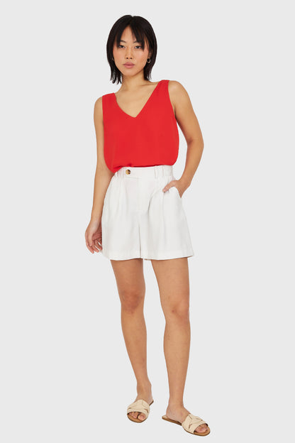 Blusa Básica Escote en V Rojo