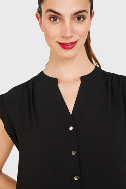 Blusa Vuelos Hombros Negro