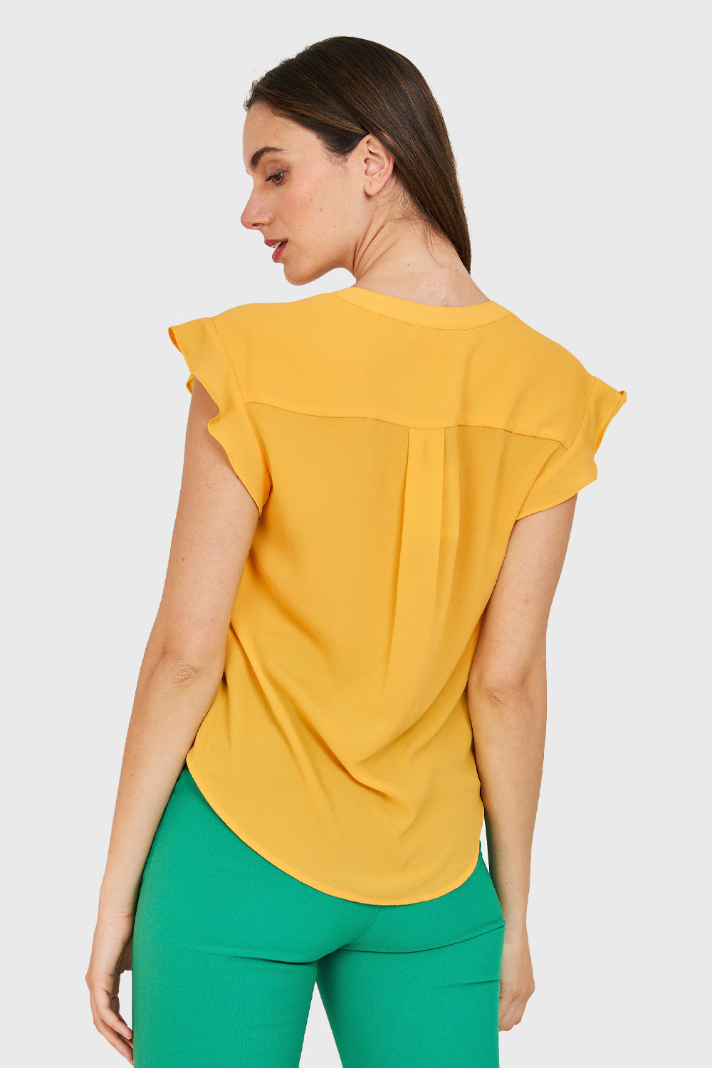 Blusa Vuelos Hombros Amarillo