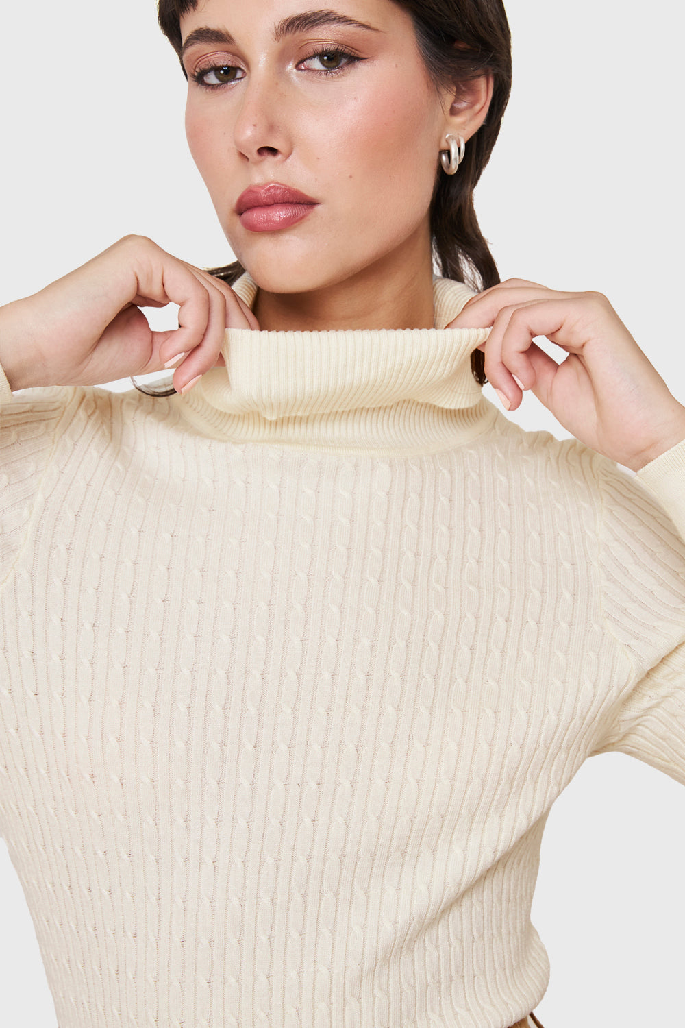 Sweater Tipo Cadenetas Blanco Invierno