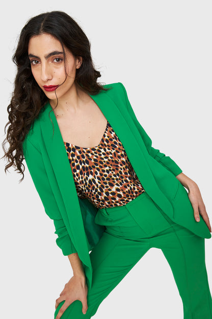 Blazer Manga 3/4 Con Pliegues Verde