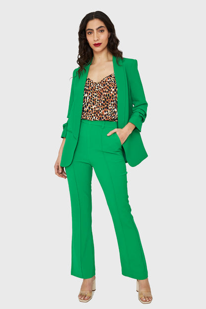 Blazer Manga 3/4 Con Pliegues Verde