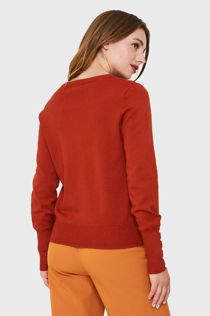 Sweater Detalle Perla Terracota