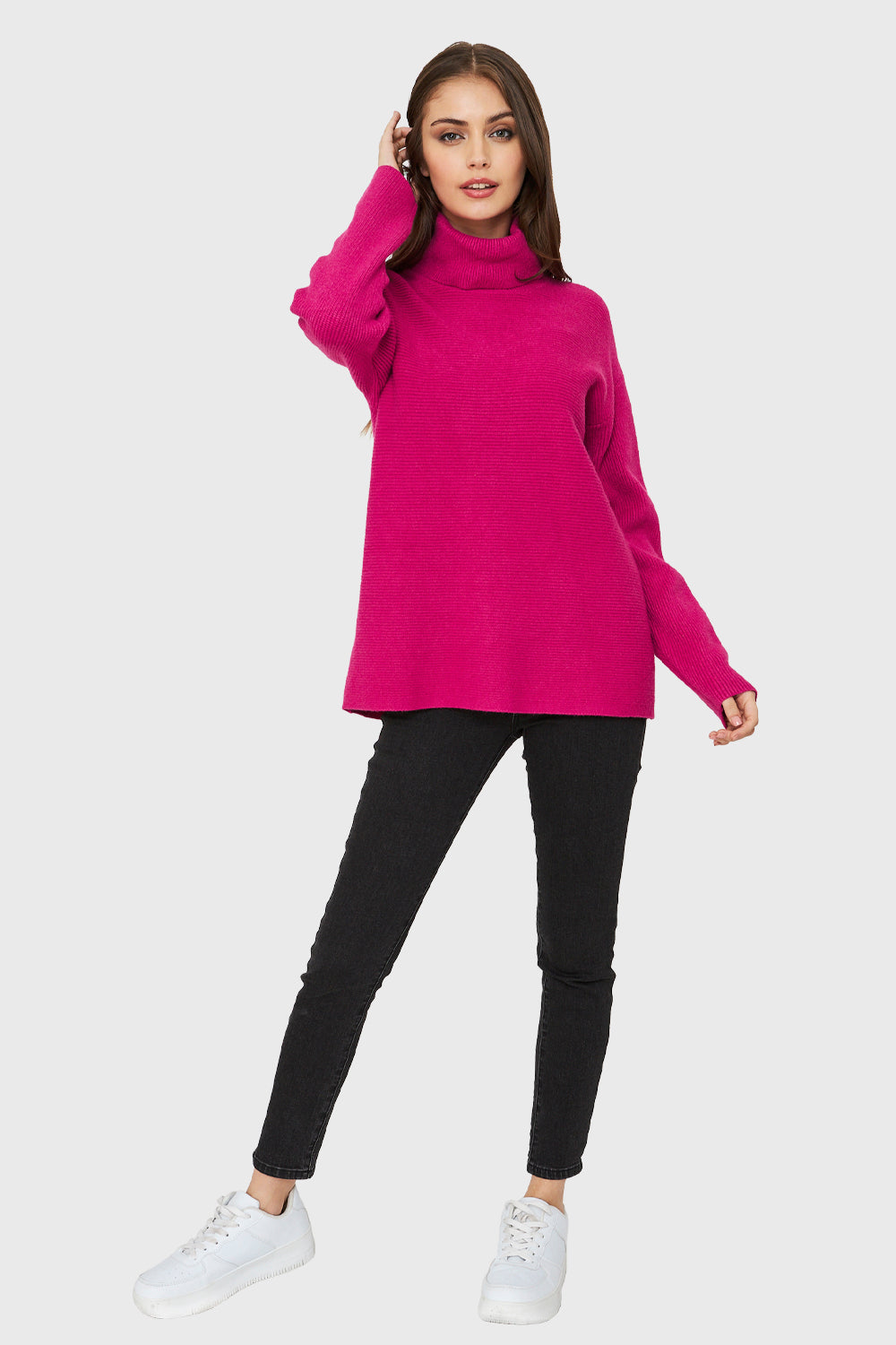 Sweater Cuello Beatle Soft Fucsia