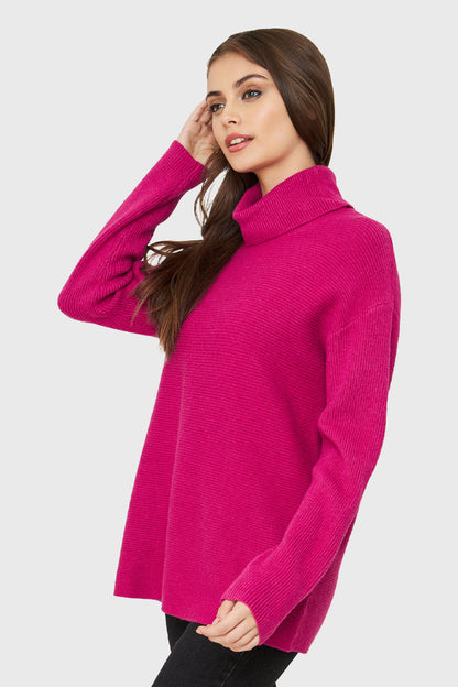 Sweater Cuello Beatle Soft Fucsia