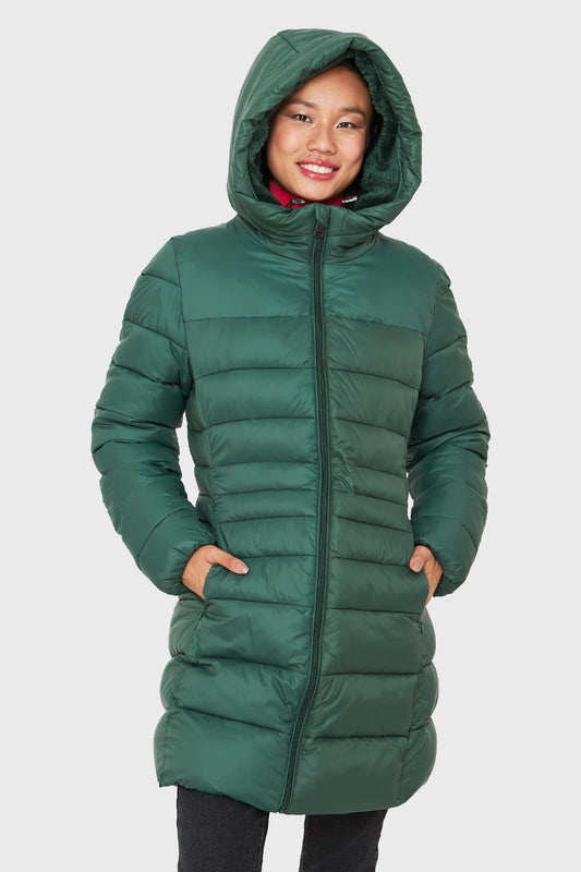 Parka Midi Gorro Polar Verde