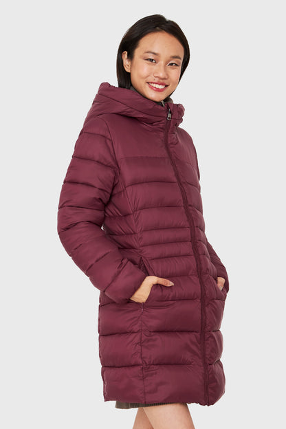 Parka Midi Gorro Polar Burdeo