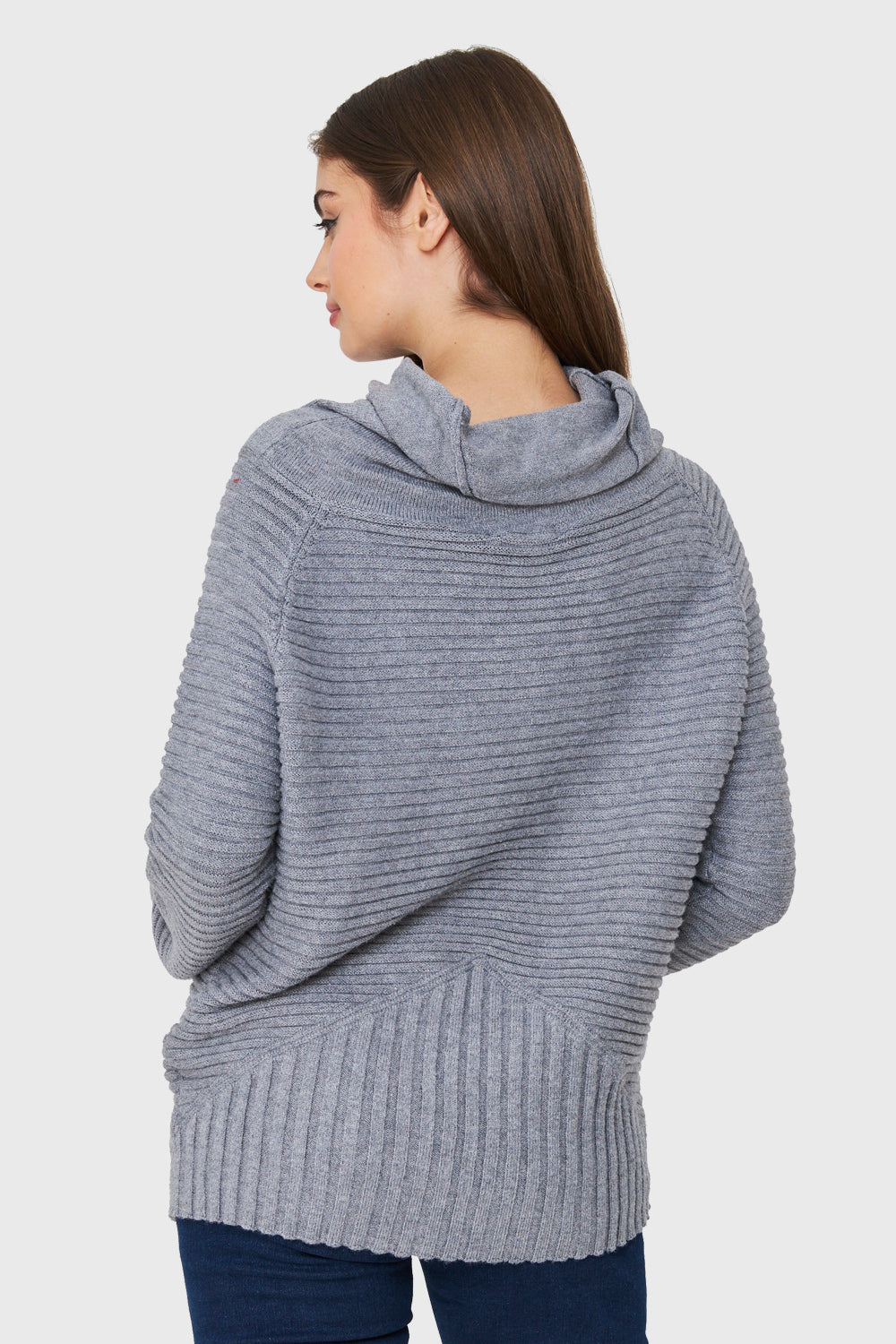 Sweater Cuello Tortuga Canalé Gris