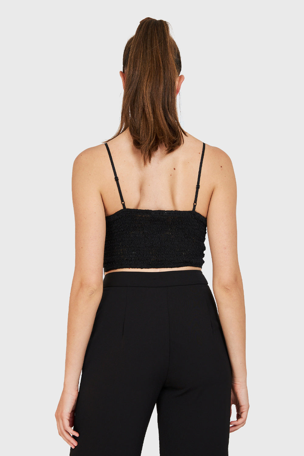 Crop Top Encaje Negro