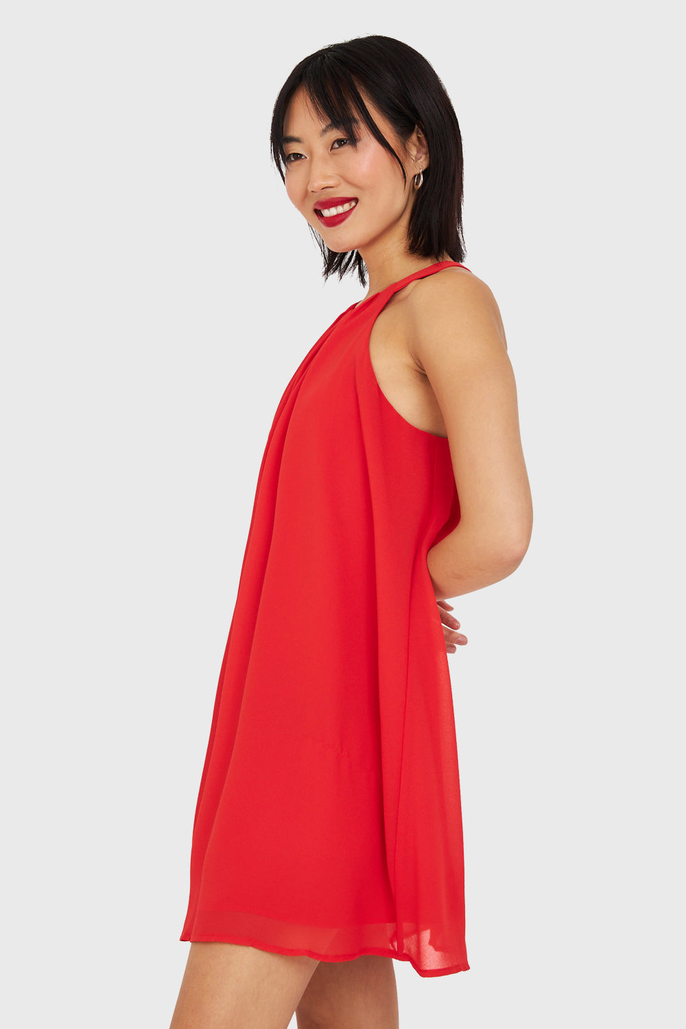 Vestido Corto Cuello Halter Rojo