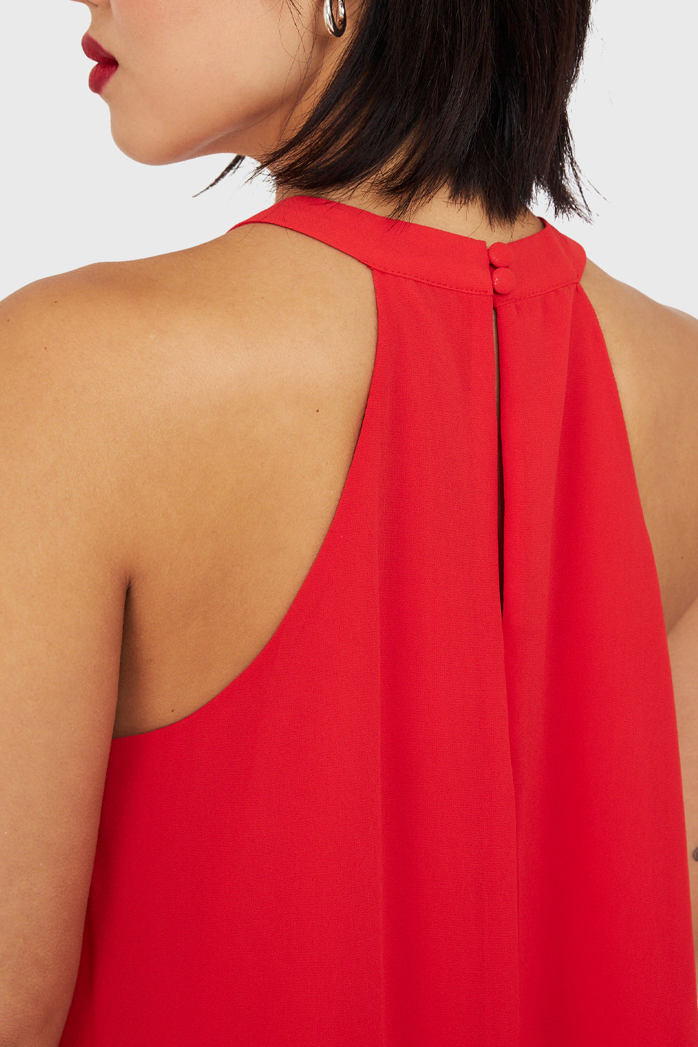 Vestido Corto Cuello Halter Rojo