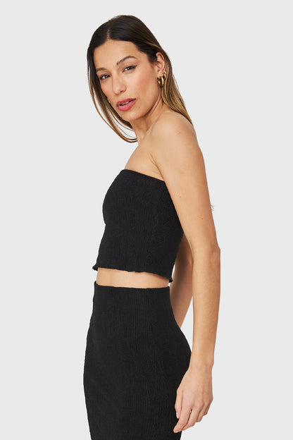 Top Strapless Elasticado Negro