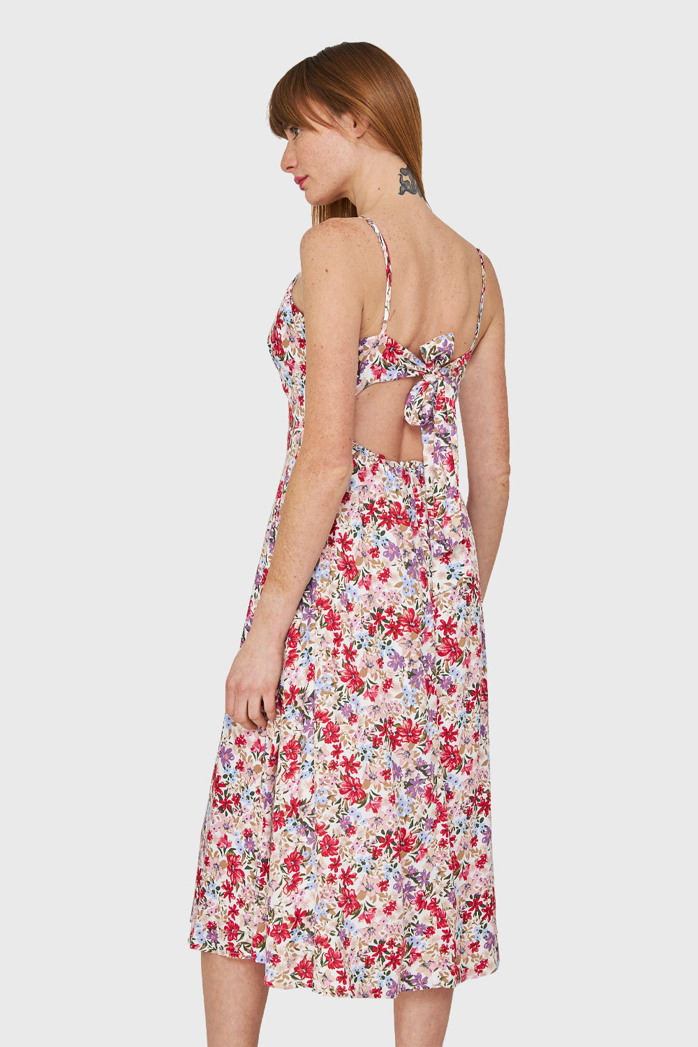 Vestido Floral Nudo Blanco