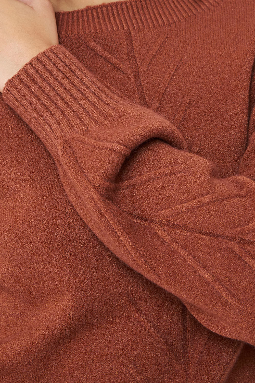 Sweater Detalles Espigas Café