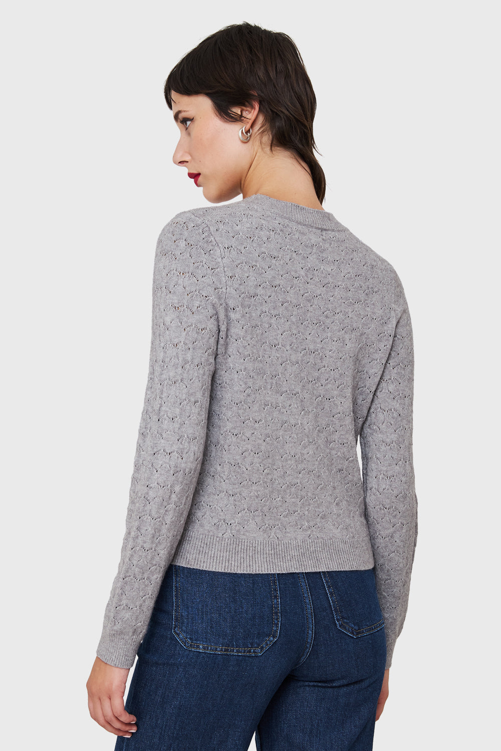 Sweater De Punto Fantasía Gris