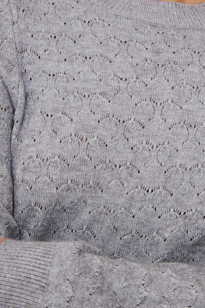 Sweater De Punto Fantasía Gris