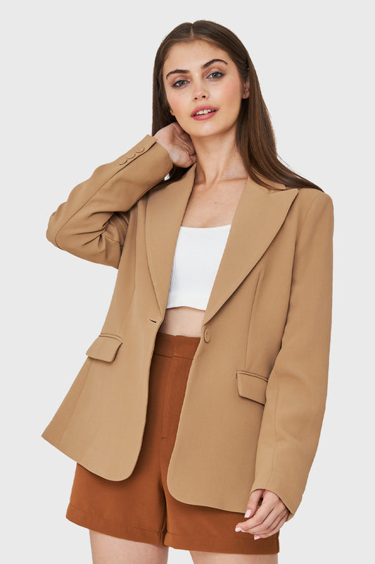 Blazer Bolsillos Con Solapas Khaki