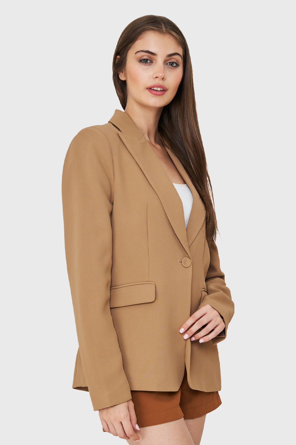 Blazer Bolsillos Con Solapas Khaki