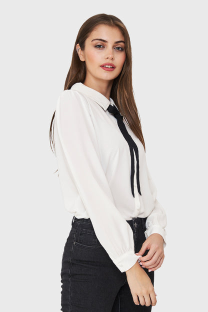 Blusa Lazo Desmontable Blanco