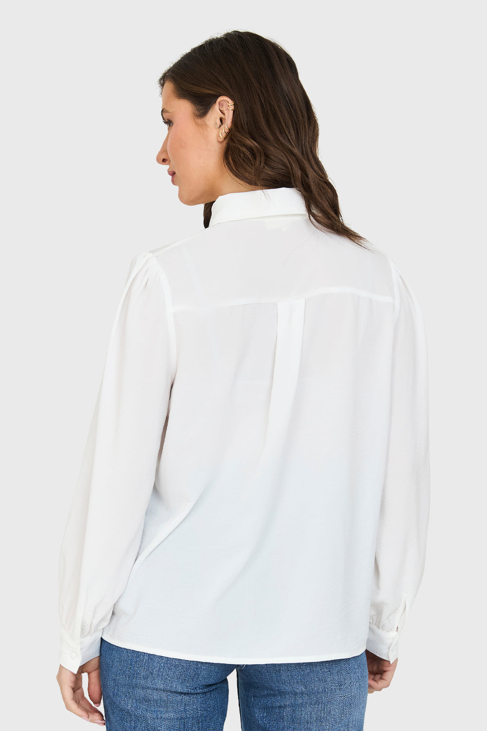 Blusa Con Lazo Desmontable Blanco