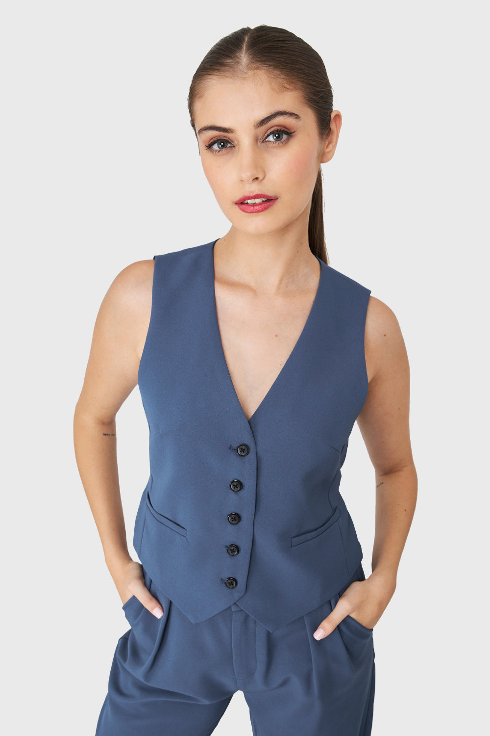 Chaleco Gilet Azul Acero