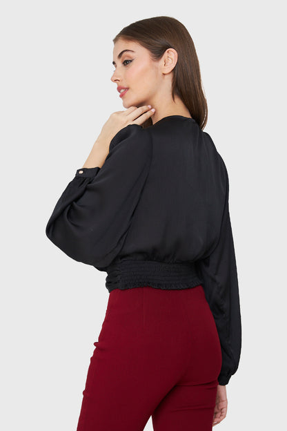 Blusa Crop Nudo Negro