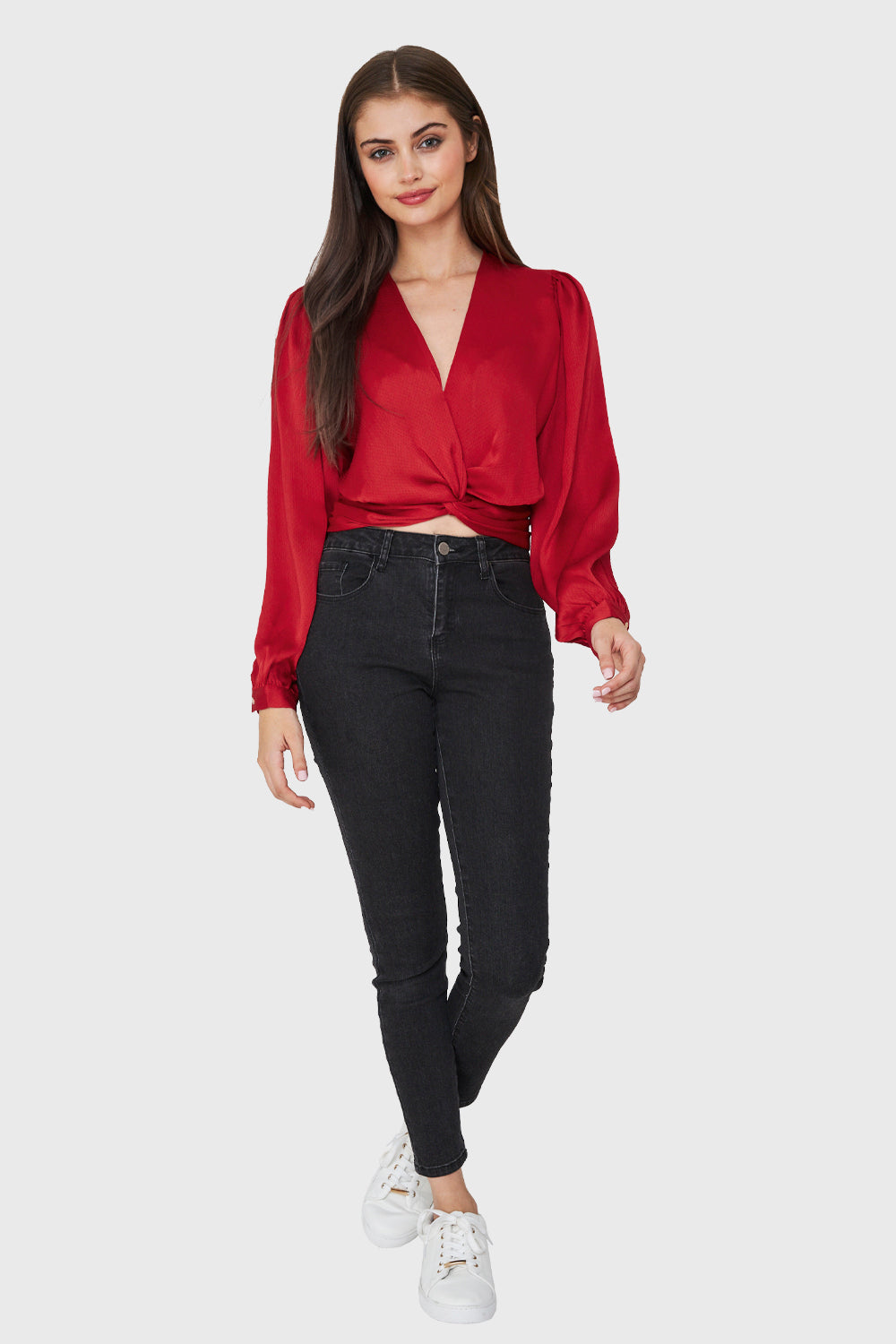 Blusa Crop Nudo Rojo