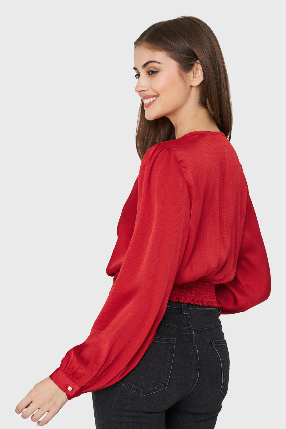 Blusa Crop Nudo Rojo