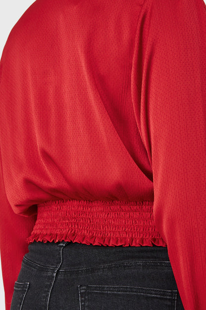 Blusa Crop Nudo Rojo