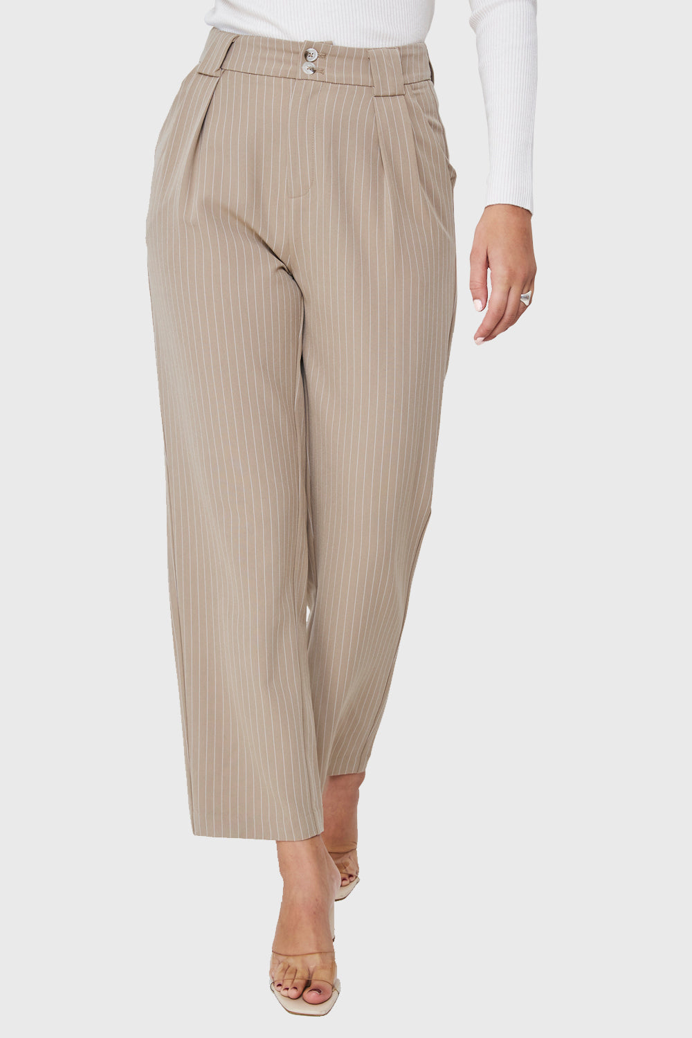 Pantalón De Vestir Rayas Khaki