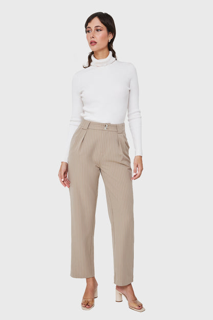 Pantalón De Vestir Rayas Khaki