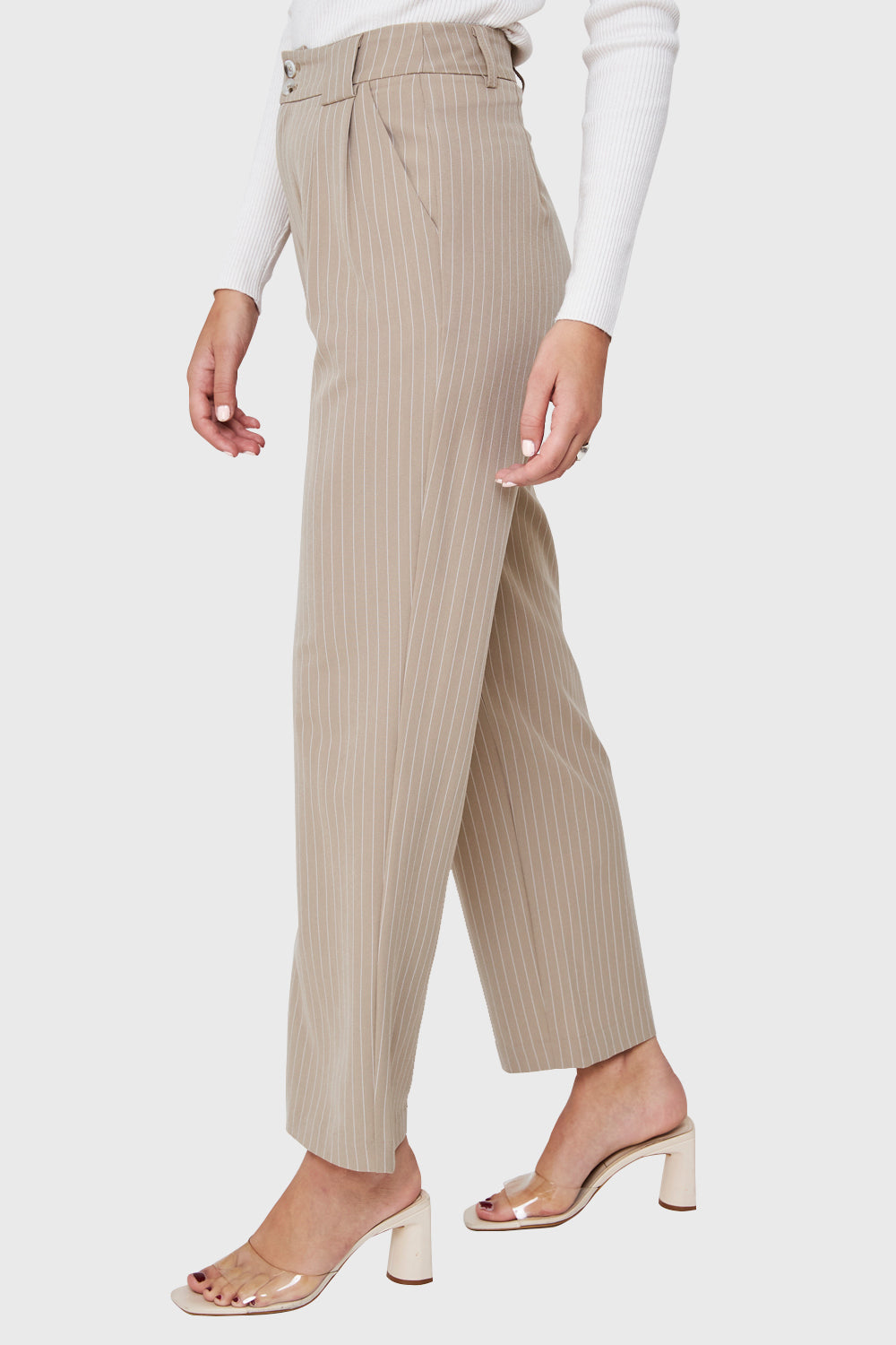 Pantalón De Vestir Rayas Khaki