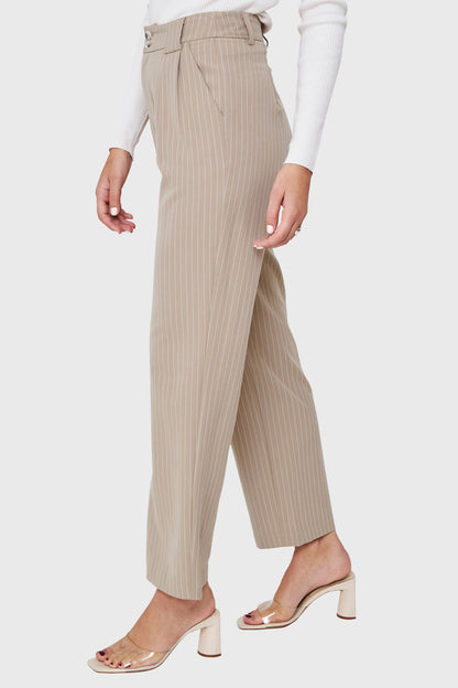 Pantalón De Vestir Rayas Khaki