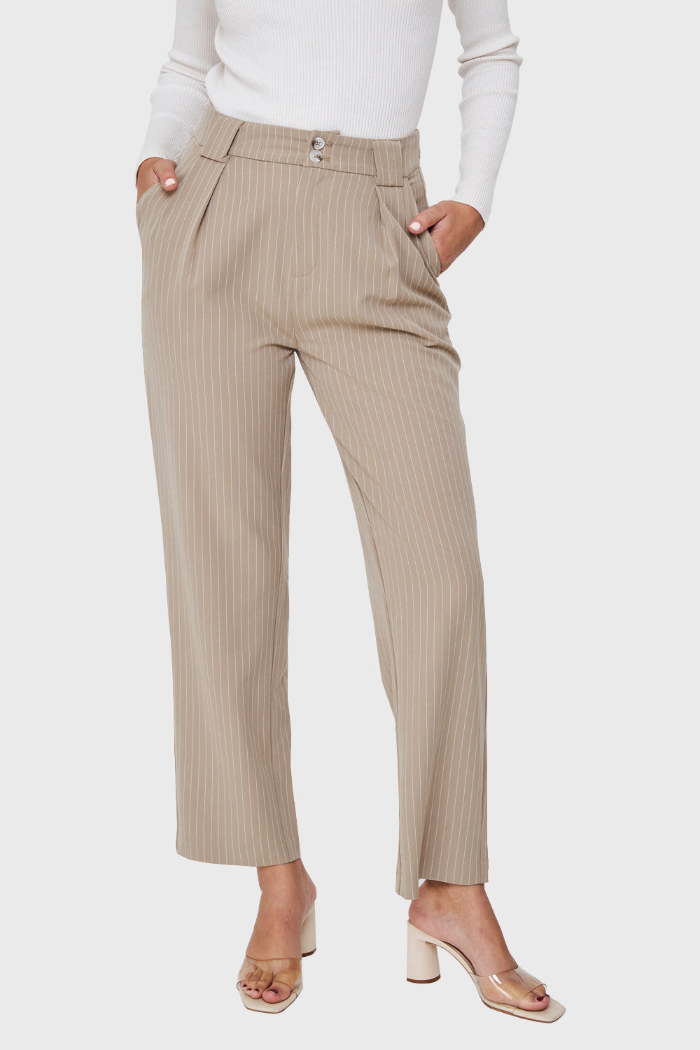 Pantalón De Vestir Rayas Khaki