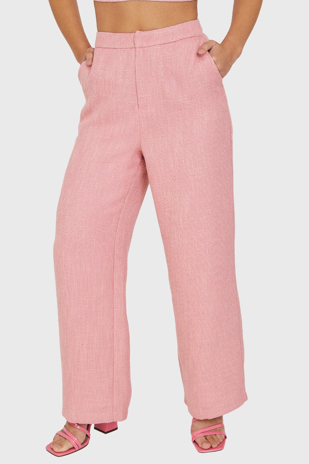 Pantalón Tiro Alto Jaspeado Rosado