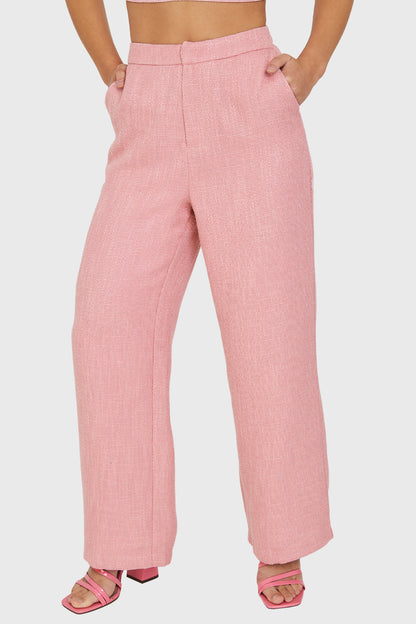 Pantalón Tiro Alto Jaspeado Rosado